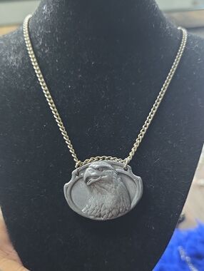 Vintage Silver-Toned Eagle Pendant Necklace by Vintage